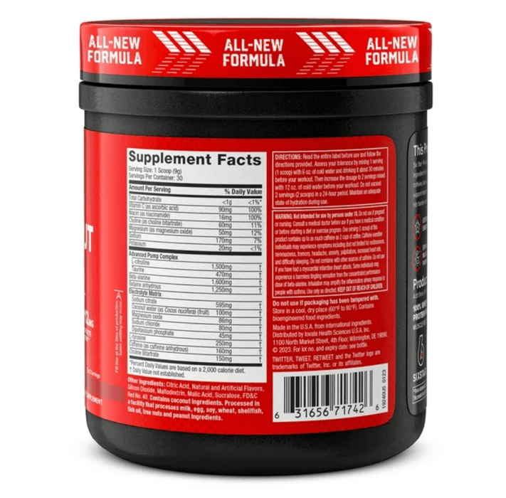 Six Star Pro Nutrition Pre-Workout Powder Explosion 2.0 Electrolyte Matrix, Fruit Punch, 9.52 oz